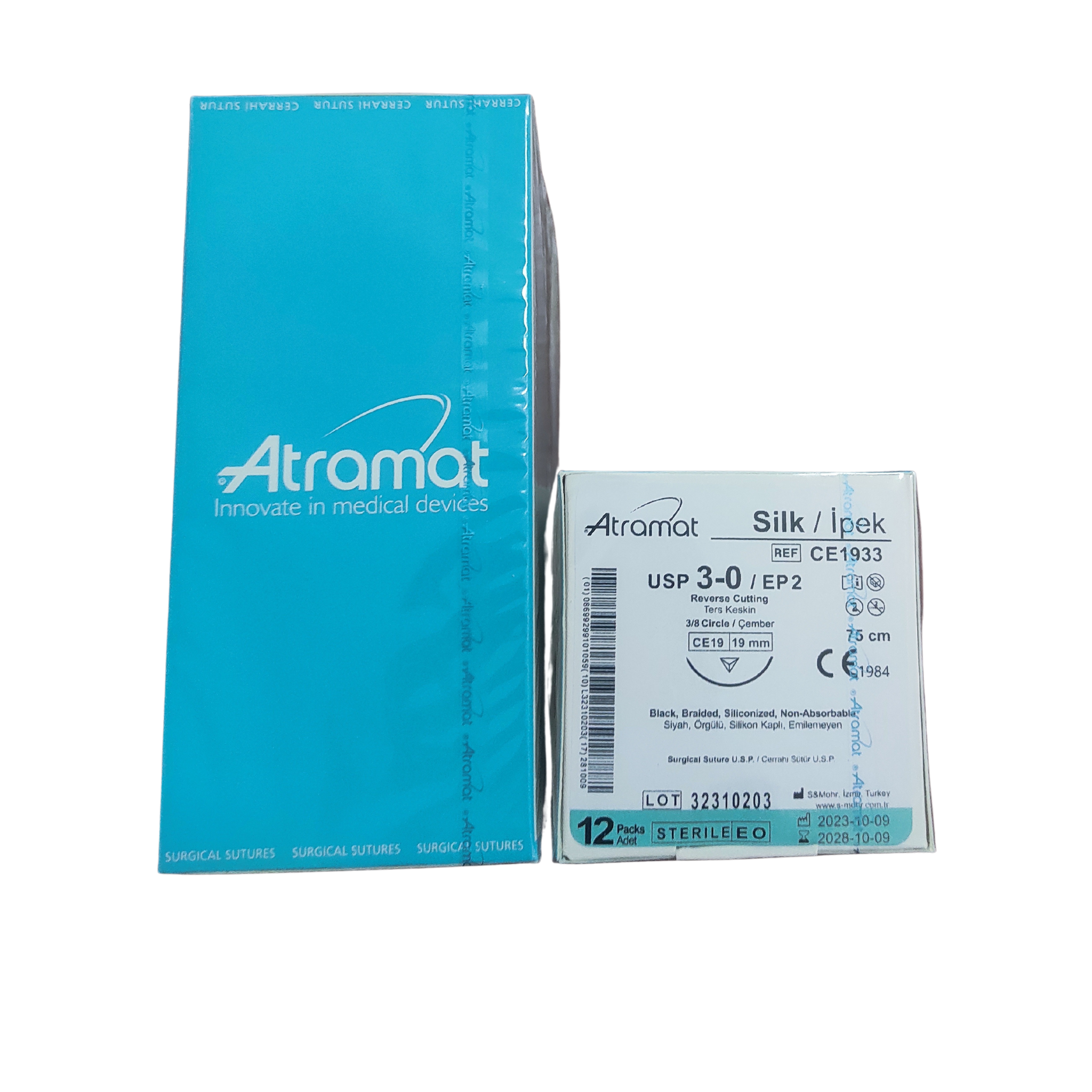 Atramat Cerrahi Sutur, İpek 3-0, 75 cm.