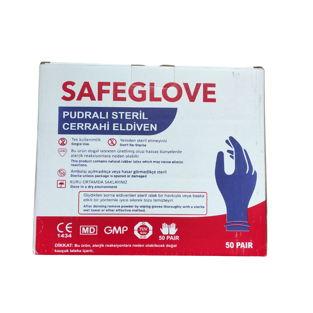 Safeglove Steril Cerrahi Eldiven Pudralı 7.5